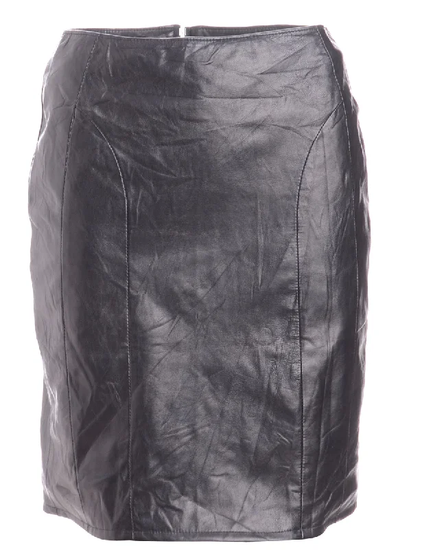 Label Roxy Mini Leather Skirt ribbed skirt waist