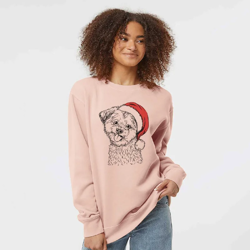 Santa Puff the Malshi - Unisex Pigment Dyed Crew Sweatshirt Hoodie with Slim Fit Tailored Modern Santa Puff the Malshi - Unisex Pigment Dyed Crew Sweatshirt Hoodie with Slim Fit Tailored Modern