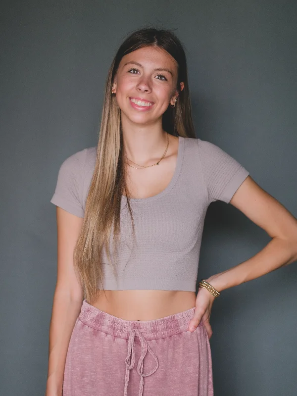 Kiara Crop top Fleece Fabric Down Fabric Feather Fabric