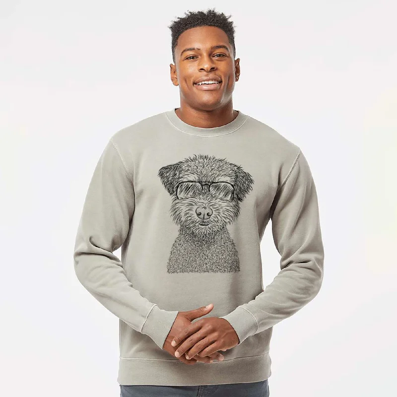 Aviator Pretzel the Schnoodle - Unisex Pigment Dyed Crew Sweatshirt Hoodie with Hem Lace Feminine Delicate Aviator Pretzel the Schnoodle - Unisex Pigment Dyed Crew Sweatshirt Hoodie with Hem Lace Feminine Delicate