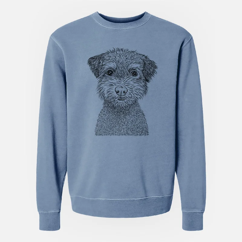 Bare Pretzel the Schnoodle - Unisex Pigment Dyed Crew Sweatshirt Hoodie with Hem Contrast Bold Stylish Bare Pretzel the Schnoodle - Unisex Pigment Dyed Crew Sweatshirt Hoodie with Hem Contrast Bold Stylish