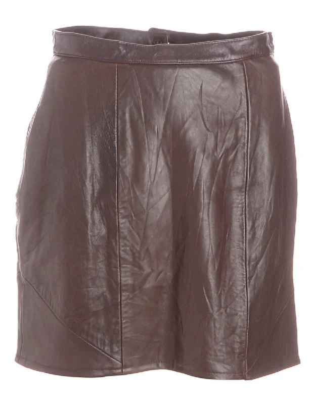 Label Roxy Mini Leather Skirt pleated skirt texture