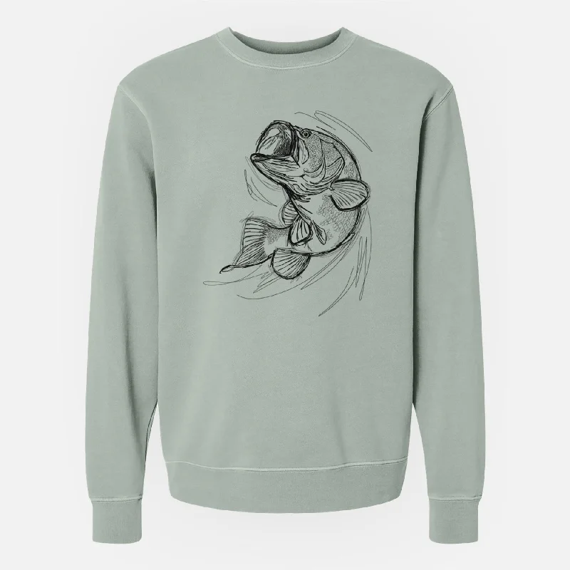 Largemouth Bass Fish - Micropterus salmoides - Unisex Pigment Dyed Crew Sweatshirt Hoodie Sweatshirt Pullover Largemouth Bass Fish - Micropterus salmoides - Unisex Pigment Dyed Crew Sweatshirt Hoodie Sweatshirt Pullover