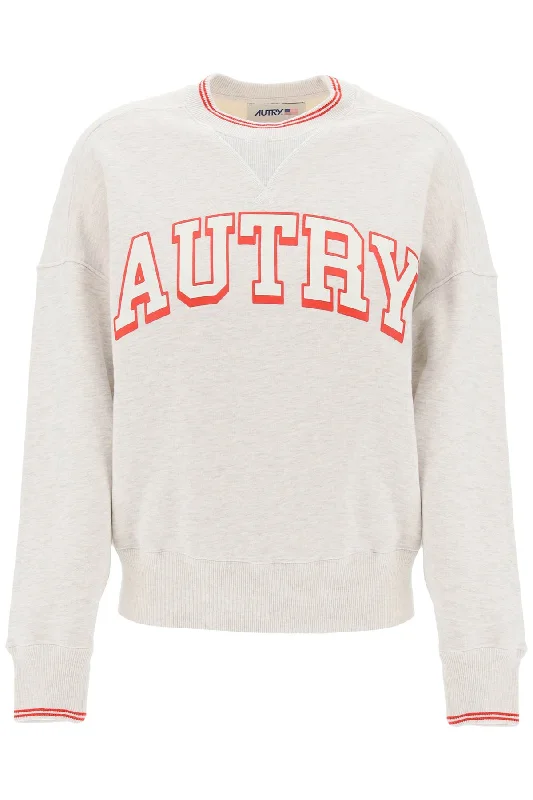 Autry oversized varsity sweatshirt SWPW524M MELANGE Hoodie with Pocket Utility Practical Autry oversized varsity sweatshirt SWPW524M MELANGE Hoodie with Pocket Utility Practical