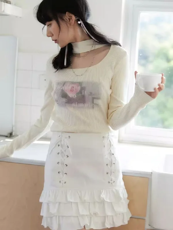 Romantic Swoosh Ambiance Rose Print Sweater【s0000006251】 Chenille Blend Fleece Blend Nylon Blend Romantic Swoosh Ambiance Rose Print Sweater【s0000006251】 Chenille Blend Fleece Blend Nylon Blend
