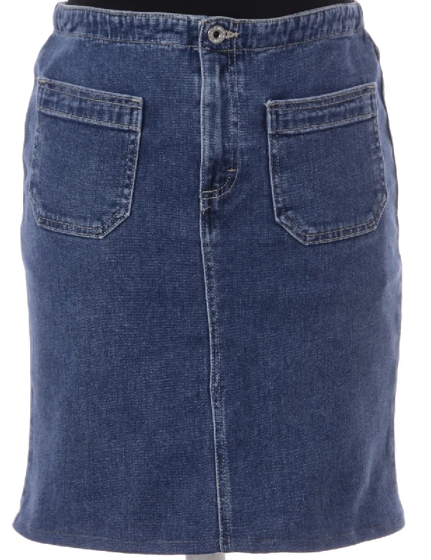 Label Short Denim Skirt leather skirt refined