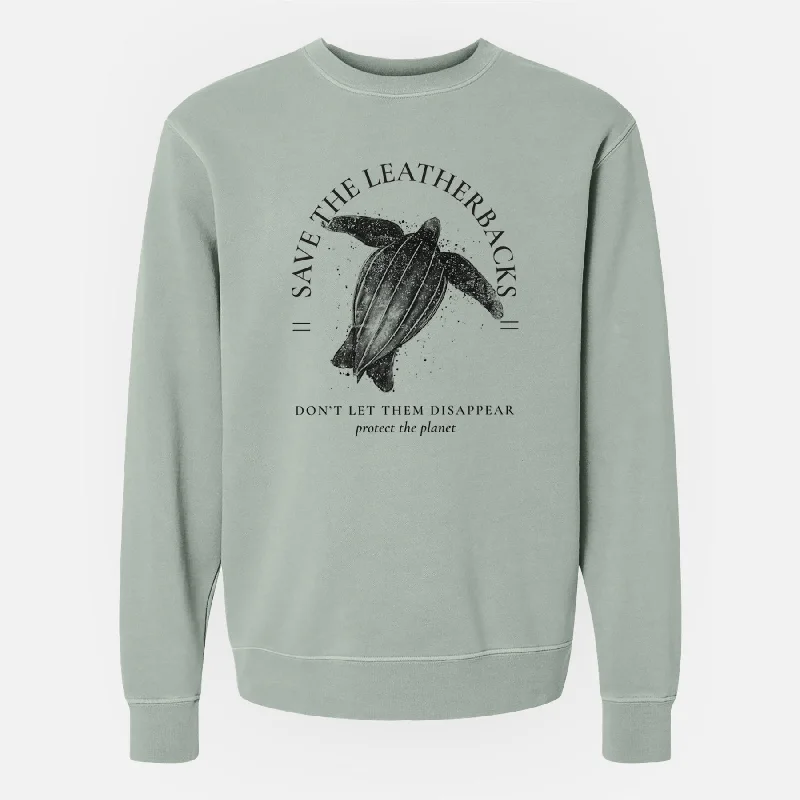 Save the Leatherbacks - Don't Let Them Disappear - Unisex Pigment Dyed Crew Sweatshirt Hoodie with Contrast Stitching Detailed Premium Save the Leatherbacks - Don't Let Them Disappear - Unisex Pigment Dyed Crew Sweatshirt Hoodie with Contrast Stitching Detailed Premium