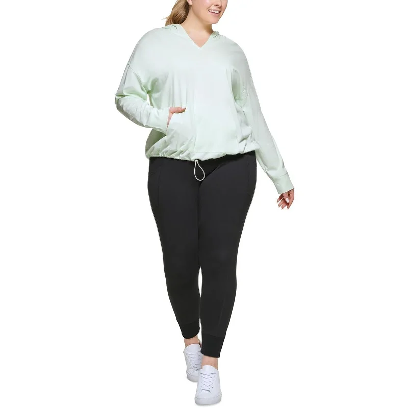 Calvin Klein Performance Womens Plus Cotton Hoodie Pullover Top Hoodie with Hem Elastic Stretchable Comfortable Calvin Klein Performance Womens Plus Cotton Hoodie Pullover Top Hoodie with Hem Elastic Stretchable Comfortable