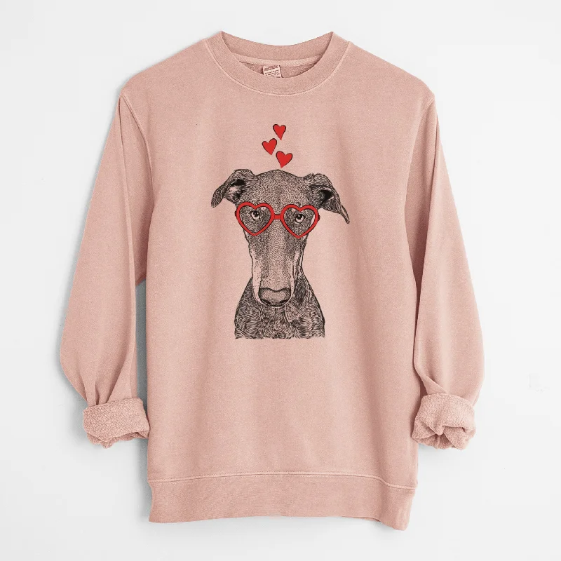Valentine Princess Fiona the Doberman Pinscher - Unisex Pigment Dyed Crew Sweatshirt Hoodie with Puffed Sleeves Voluminous Trendy Valentine Princess Fiona the Doberman Pinscher - Unisex Pigment Dyed Crew Sweatshirt Hoodie with Puffed Sleeves Voluminous Trendy