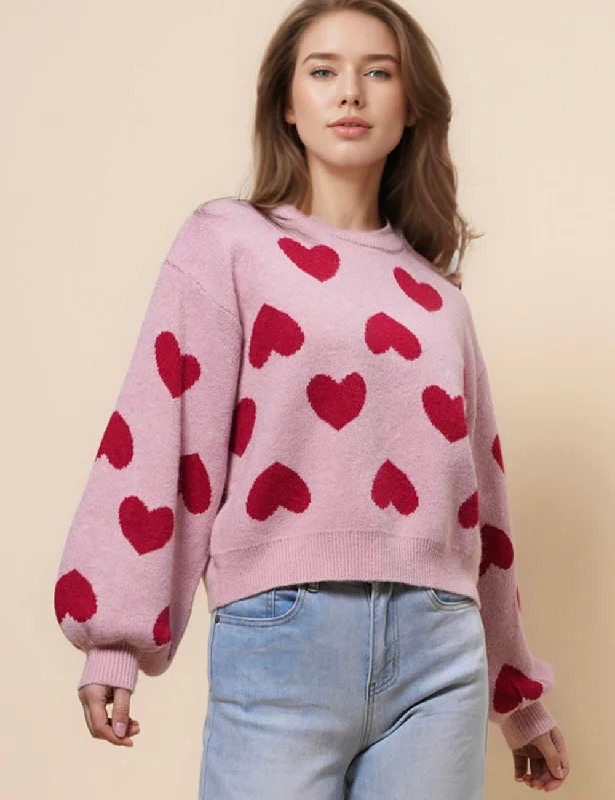 Ladies Valentine's Heart Color Block Sweater SKT41108 Lace Blend Ribbed Blend Corduroy Blend Ladies Valentine's Heart Color Block Sweater SKT41108 Lace Blend Ribbed Blend Corduroy Blend