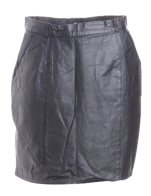 Label Roxy Mini Leather Skirt denim skirt classic
