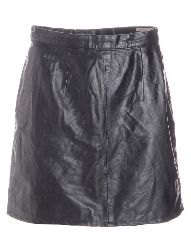 Label Roxy Mini Leather Skirt zip skirt side