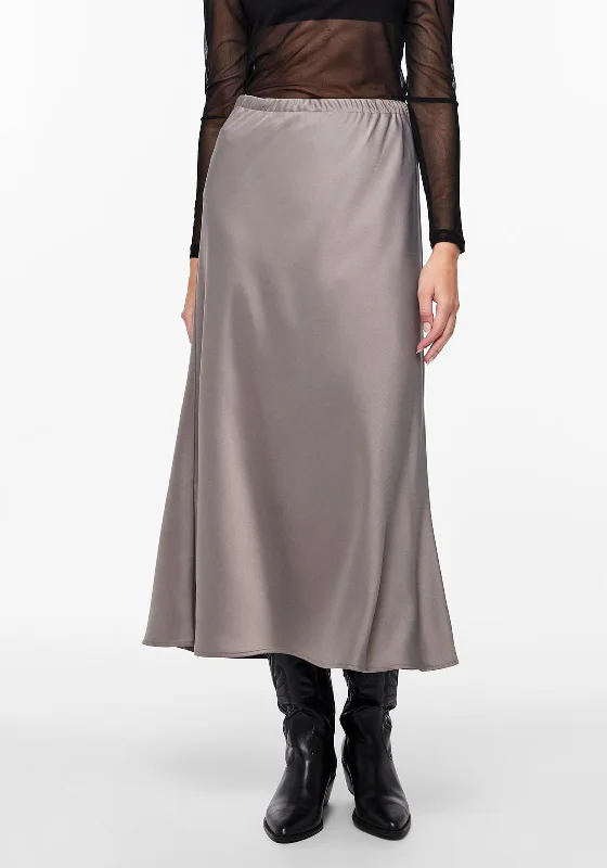 Pieces Norella Midi Satin Skirt, December Sky tulle skirt dreamy