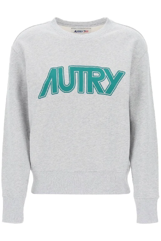Autry sweatshirt with maxi logo print SWPW514M MELANGE Zip Hoodie Drawstring Kangaroo Pocket Autry sweatshirt with maxi logo print SWPW514M MELANGE Zip Hoodie Drawstring Kangaroo Pocket