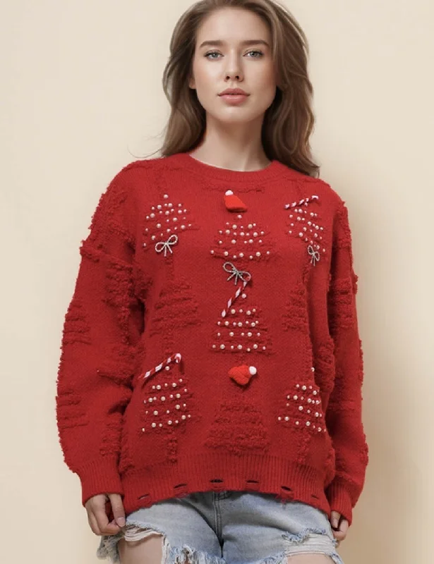 Ladies Merry Christmas Holiday 3D Knit Sweater SKT41079 Rayon Fabric Velvet Fabric Corduroy Fabric Ladies Merry Christmas Holiday 3D Knit Sweater SKT41079 Rayon Fabric Velvet Fabric Corduroy Fabric