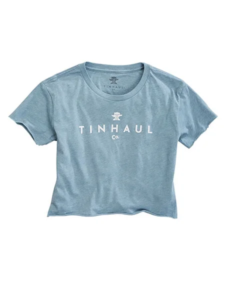 Women's Logo Crop Top Screen Print T-Shirt Wool Fabric Cashmere Fabric Tweed Fabric