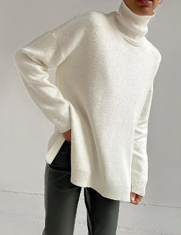 Ladies Solid Color Turtleneck Knit Sweater W013 Knit Fabric Woven Fabric Fleece Fabric Ladies Solid Color Turtleneck Knit Sweater W013 Knit Fabric Woven Fabric Fleece Fabric