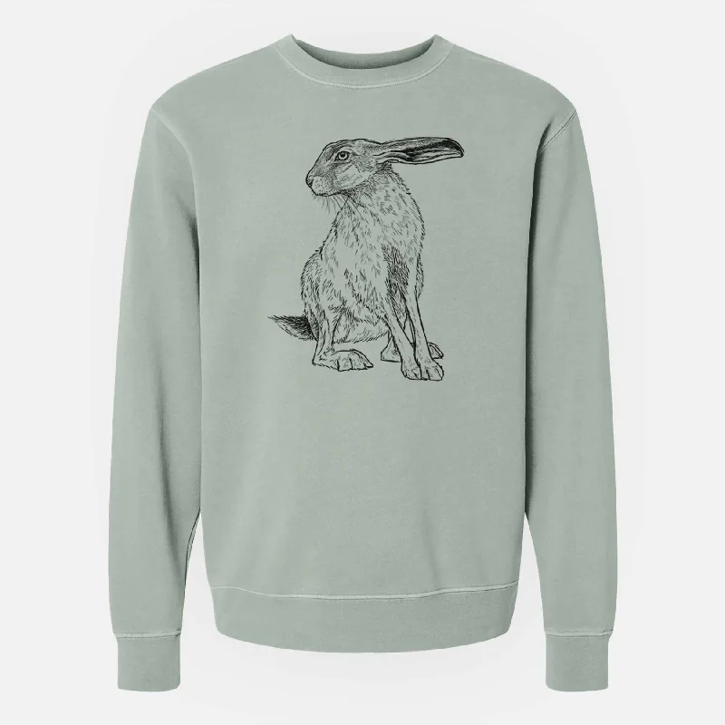 Black-tailed Jackrabbit - Lepus californicus - Unisex Pigment Dyed Crew Sweatshirt Hoodie Dress Longline Feminine Black-tailed Jackrabbit - Lepus californicus - Unisex Pigment Dyed Crew Sweatshirt Hoodie Dress Longline Feminine