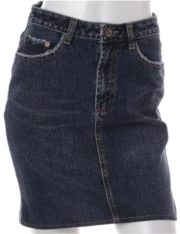 Label Short Black Denim Skirt lace skirt feminine