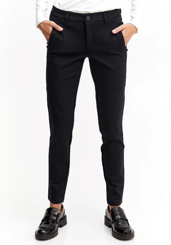 Fransa Tessa Knitted Slim Leg Trouser, Blue Trousers Custom Made