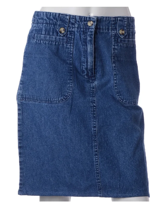 Label Short Denim Skirt cashmere skirt plush
