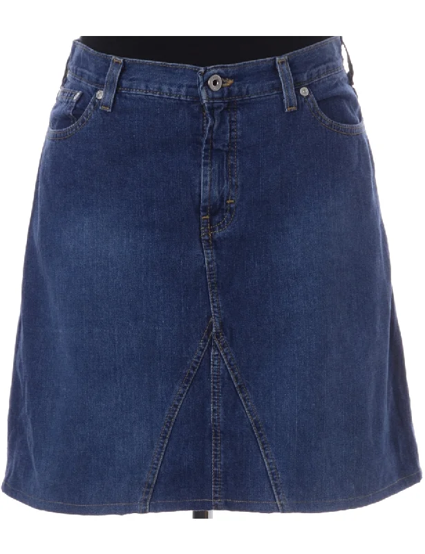 Label Short Denim Skirt denim skirt stylish