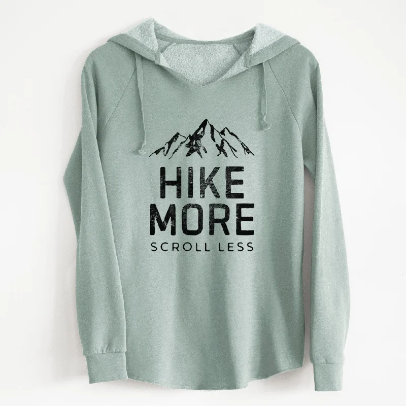 Hike More - Scroll Less - Cali Wave Hooded Sweatshirt Hoodie with Hem Fringe Bohemian Relaxed Hike More - Scroll Less - Cali Wave Hooded Sweatshirt Hoodie with Hem Fringe Bohemian Relaxed