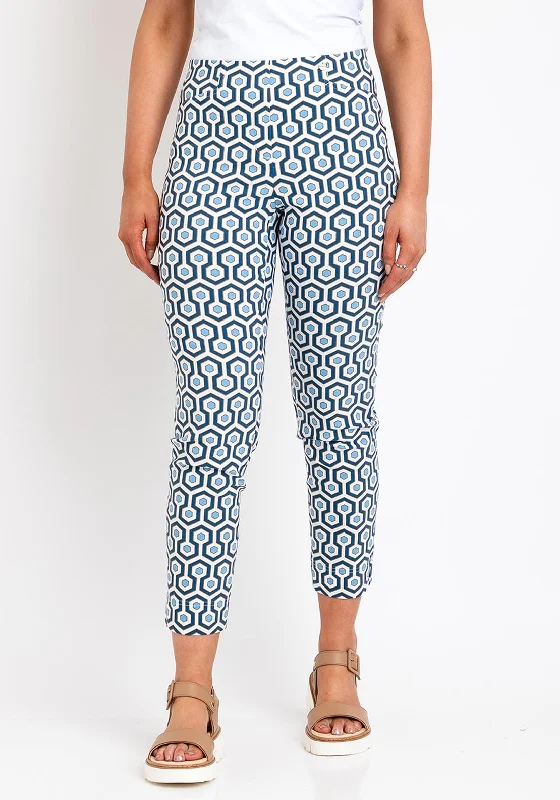 Robell Rose 09 Geo Print Ankle Grazer Trousers, Blue Multi Trousers Recommended Stylist Robell Rose 09 Geo Print Ankle Grazer Trousers, Blue Multi Trousers Recommended Stylist