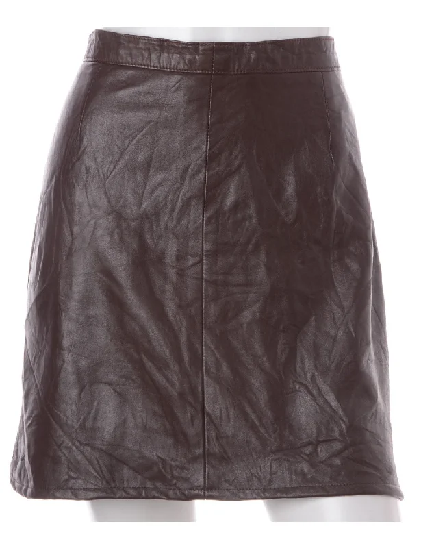 Label Roxy Mini Leather Skirt linen skirt natural