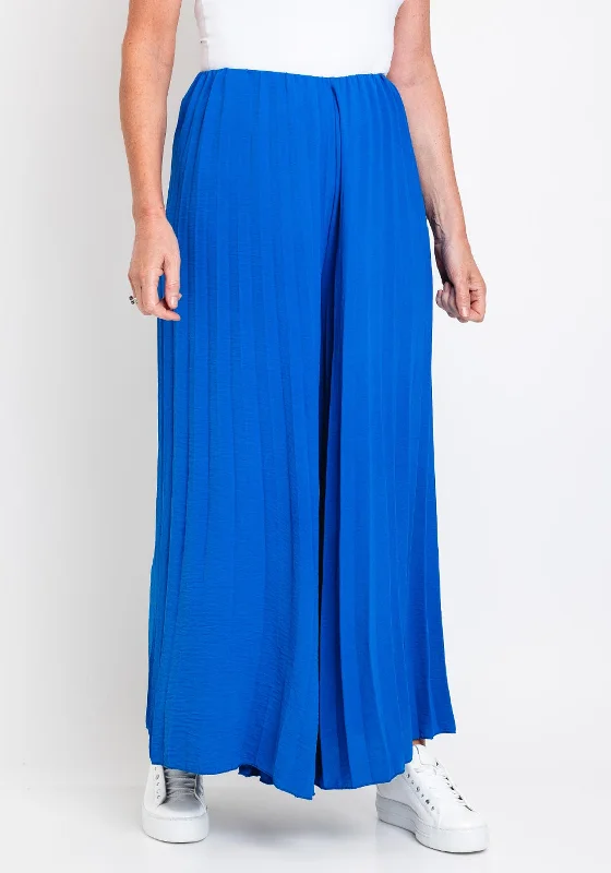 Serafina Collection One Size Pleat Trousers, Blue Trousers High Rise Slim Fit