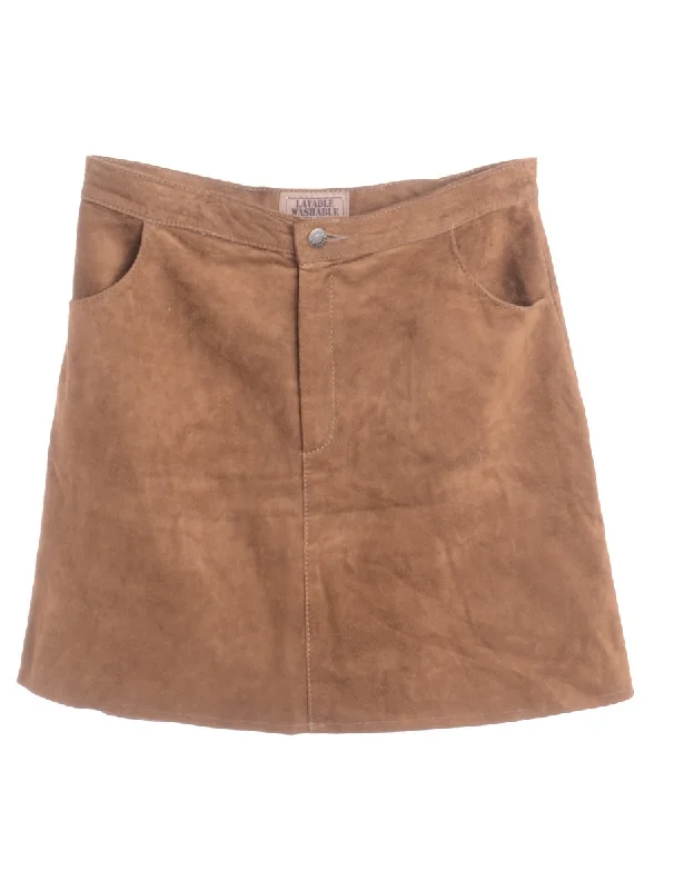 Label Robyn Suede Skirt silk skirt sleek
