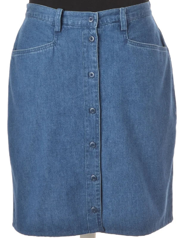 Label Pencil Shape Denim Skirt leather skirt bold