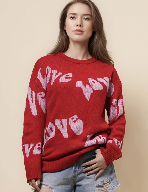 Ladies Love Knit Color Block Pullover Sweater SKT41107 Striped Floral Plaid
