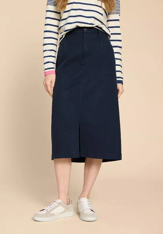 White Stuff Penny Midi Skirt, Dark Navy lace skirt romantic