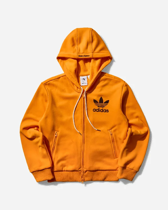 Men's Wales Bonner Track Hoodie Eqt Orange Hoodie with Cropped Fit Short Trendy