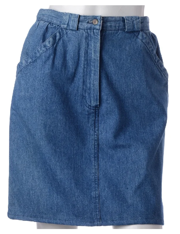 Label Short Denim Skirt silk skirt lustrous