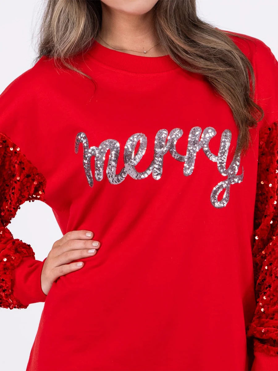 Women s Christmas Loose Pullover Glitter Sequin Long Sleeve Crew Neck Reindeer Printed Sweatshirt with Pockets Hoodie with Lace Feminine Delicate Women s Christmas Loose Pullover Glitter Sequin Long Sleeve Crew Neck Reindeer Printed Sweatshirt with Pockets Hoodie with Lace Feminine Delicate