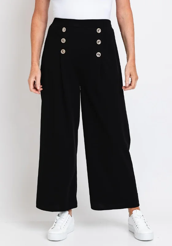 The Serafina Collection One Size Wide Leg Crop Trousers, Black Trousers Low Rise Relaxed The Serafina Collection One Size Wide Leg Crop Trousers, Black Trousers Low Rise Relaxed