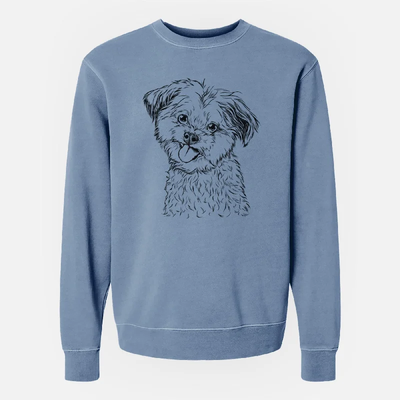 Bare Puff the Malshi - Unisex Pigment Dyed Crew Sweatshirt Hoodie with Raglan Sleeves Sporty Comfortable Bare Puff the Malshi - Unisex Pigment Dyed Crew Sweatshirt Hoodie with Raglan Sleeves Sporty Comfortable