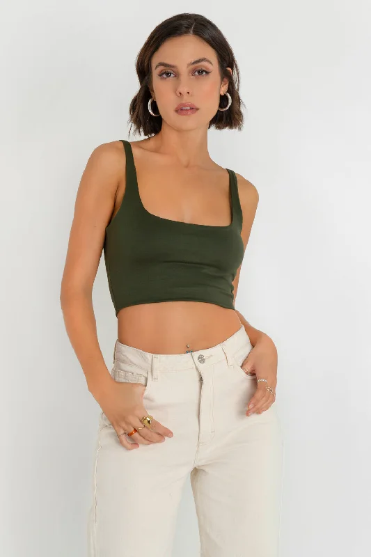 Crop top tirantes Mesh Canvas Denim