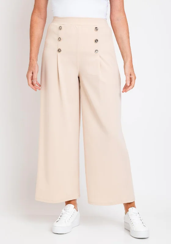The Serafina Collection One Size Wide Leg Crop Trousers, Beige Trousers Cargo pockets The Serafina Collection One Size Wide Leg Crop Trousers, Beige Trousers Cargo pockets