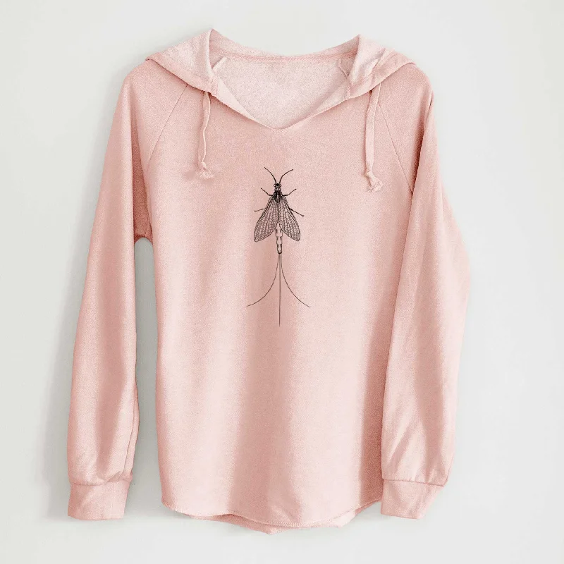 Ephemera Danica - Mayfly - Cali Wave Hooded Sweatshirt Hoodie with Button Placket Classic Preppy Ephemera Danica - Mayfly - Cali Wave Hooded Sweatshirt Hoodie with Button Placket Classic Preppy