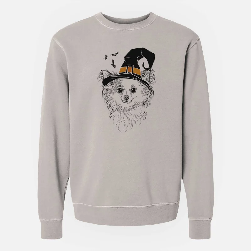 Witch Princess Ava the Long Haired Chihuahua - Unisex Pigment Dyed Crew Sweatshirt Hoodie with Double Zipper Versatile Adjustable Witch Princess Ava the Long Haired Chihuahua - Unisex Pigment Dyed Crew Sweatshirt Hoodie with Double Zipper Versatile Adjustable