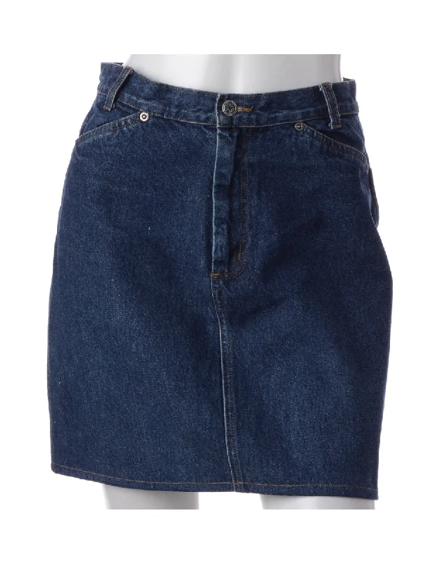 Label Short Denim Skirt wool skirt breathable