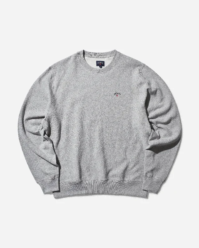 Men's Classic Crewneck Sweatshirt Heather Grey Hoodie with Rolled Sleeves Casual Relaxed Men's Classic Crewneck Sweatshirt Heather Grey Hoodie with Rolled Sleeves Casual Relaxed
