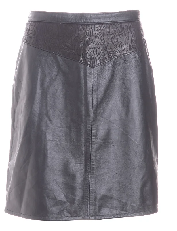 Label Roxy Mini Leather Skirt floral skirt print