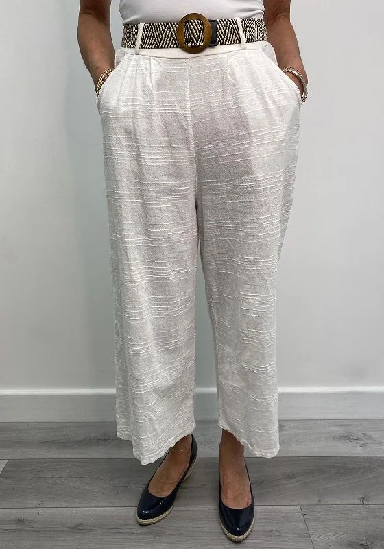 The Serafina Collection One Size Wide Leg Crop Trouser, White Trousers Trousers Formal The Serafina Collection One Size Wide Leg Crop Trouser, White Trousers Trousers Formal