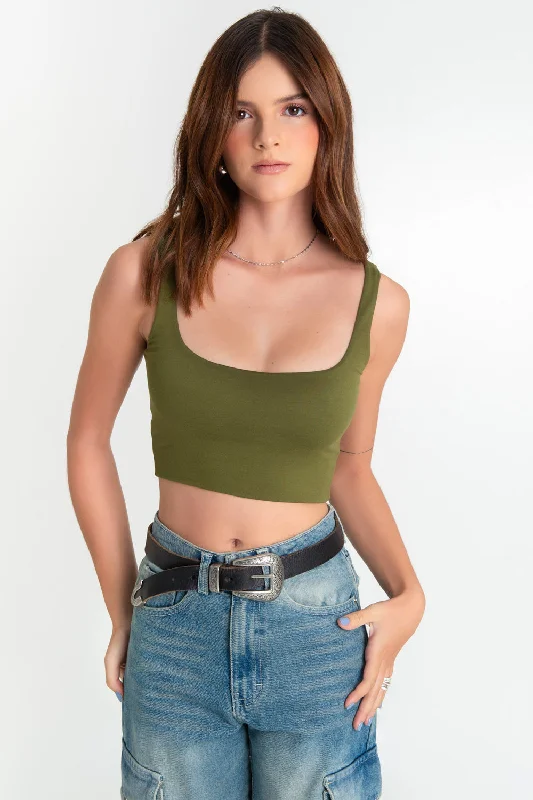 Crop top tirantes Fleece Nylon Spandex