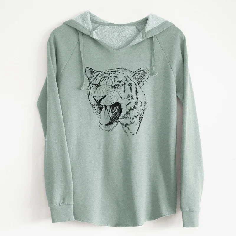 Siberian Tiger - Panthera tigris altaica - Cali Wave Hooded Sweatshirt Cotton Hoodie Fleece Lining Warmth Siberian Tiger - Panthera tigris altaica - Cali Wave Hooded Sweatshirt Cotton Hoodie Fleece Lining Warmth