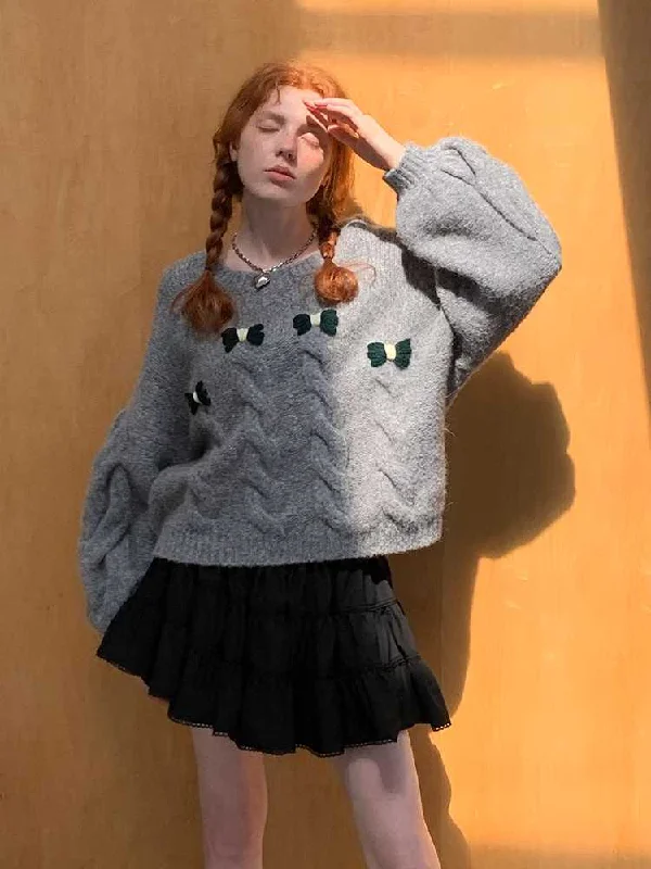 Round neck loose knit sweater【s0000010785】 Terry Terry Cloth Terry Knit